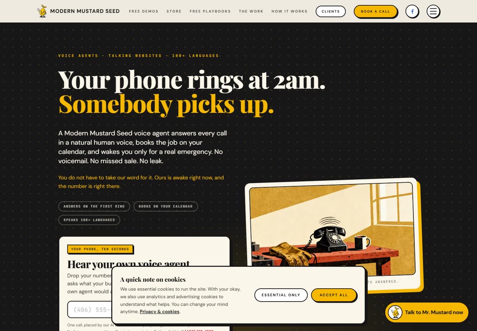 Mr. Mustard & Voice Agents, work created by Sarah Scarano
