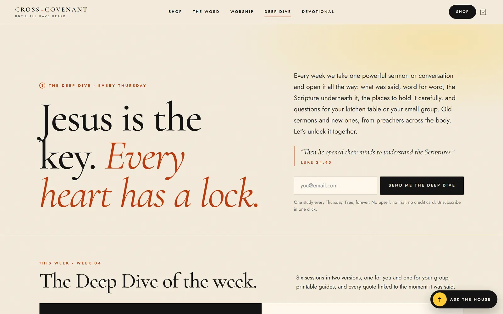 The Deep Dive: A free weekly Bible study.