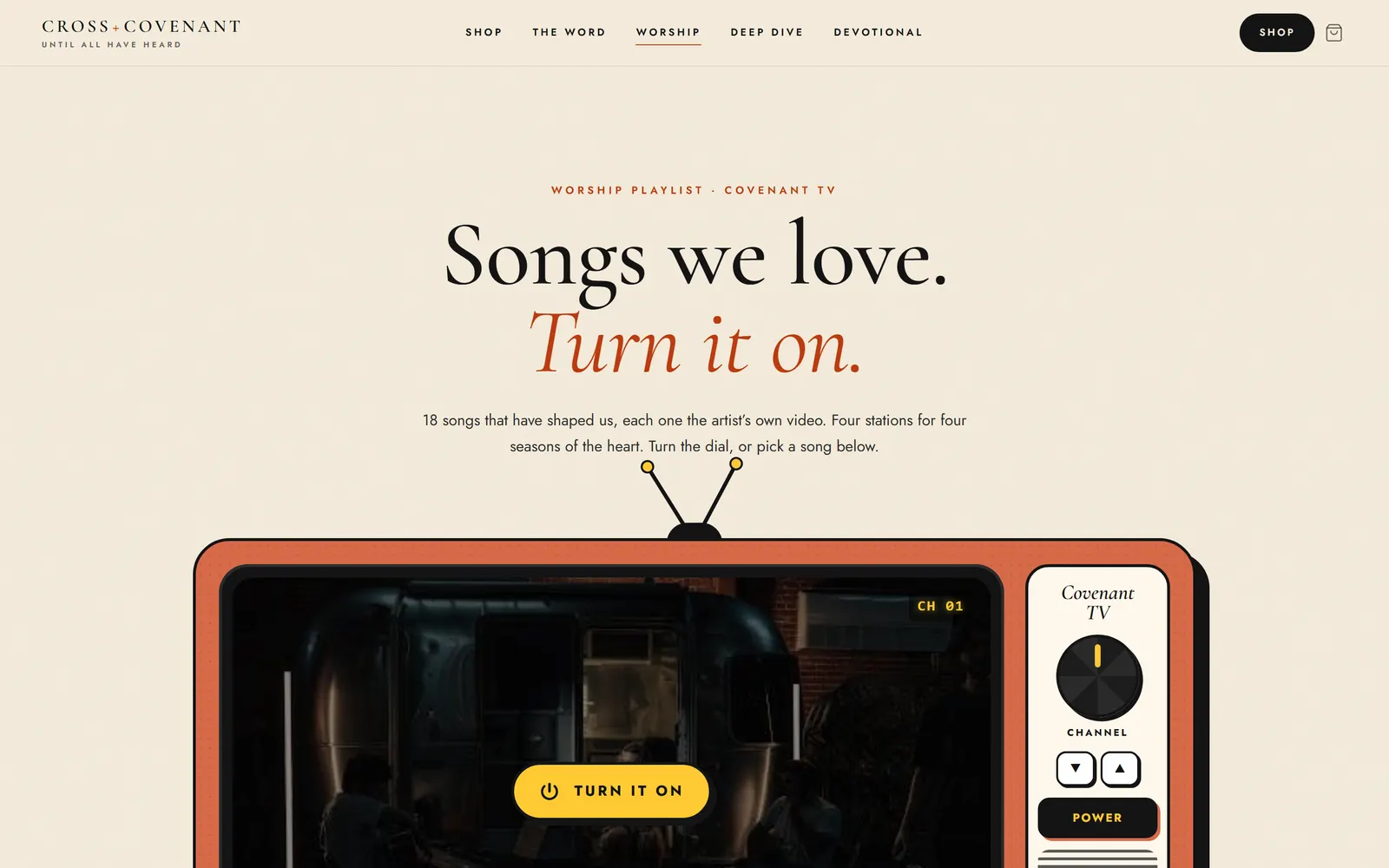 Covenant TV: Songs we love. Turn it on.